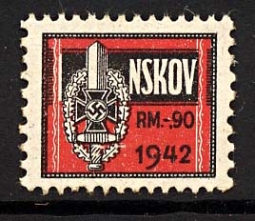 Nazi Party Dues  Stamp; 1942 "NSKOV"  .90 Reich Marks